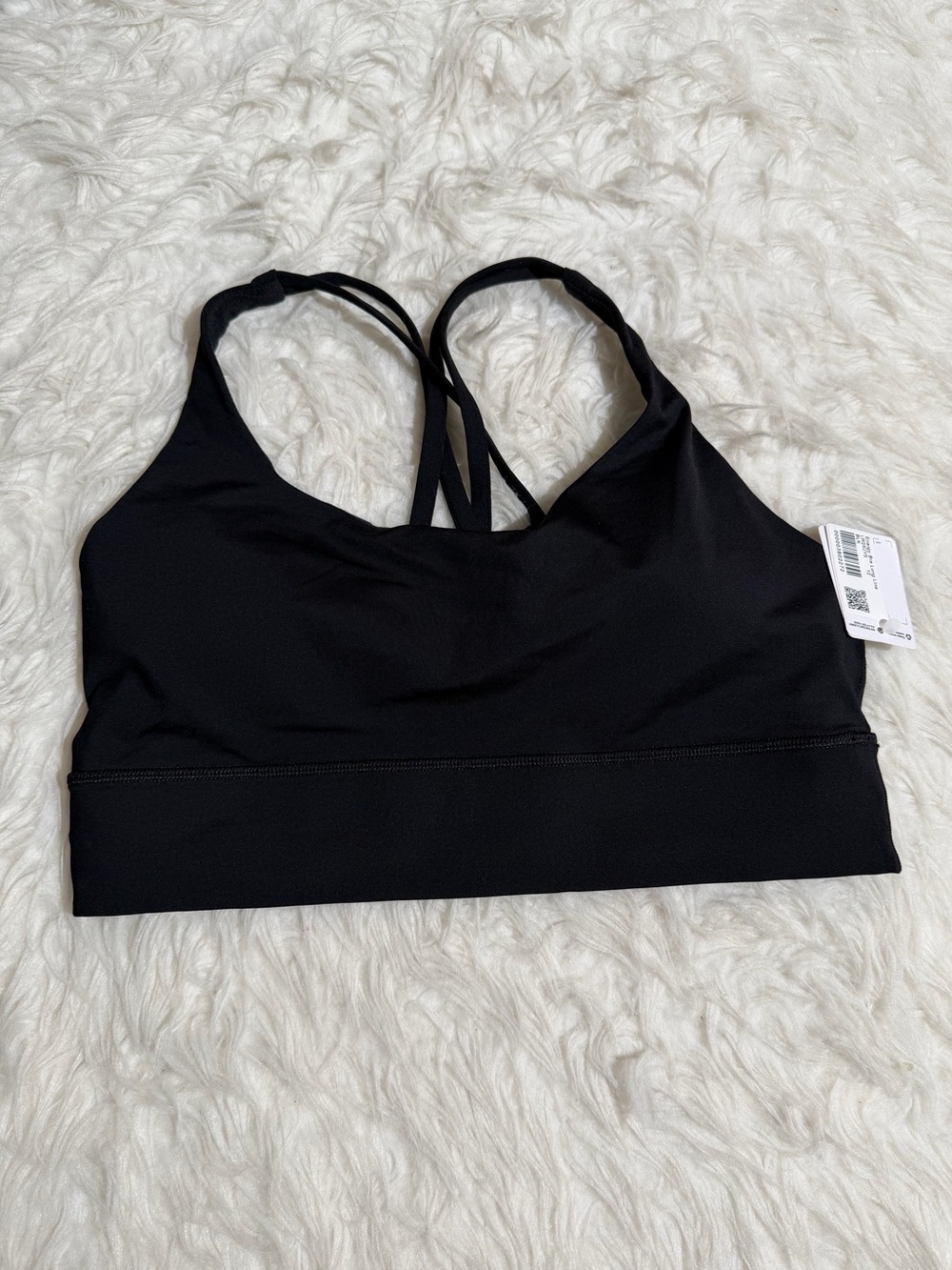 NWT Lululemon Athletica size 12 Energy Sports Bra Long Line Black Workout Pilate